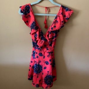 Open back romper floral